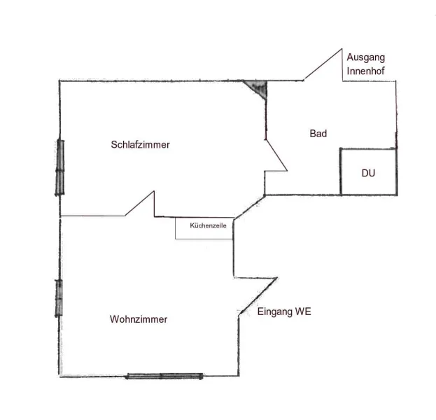 Grundriss WE im Erdgeschoss