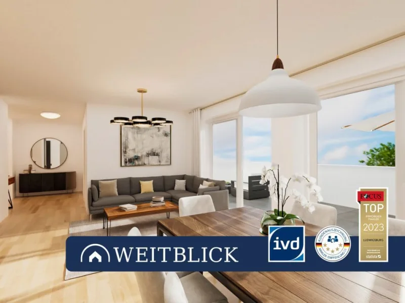 Titelbild - Wohnung kaufen in Leonberg - WEITBLICK: Penthouse!