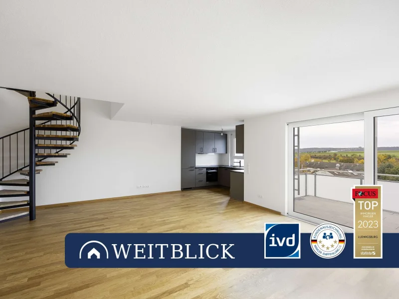 Titelbild - Wohnung kaufen in Ditzingen - WEITBLICK: Penthouse feeling!