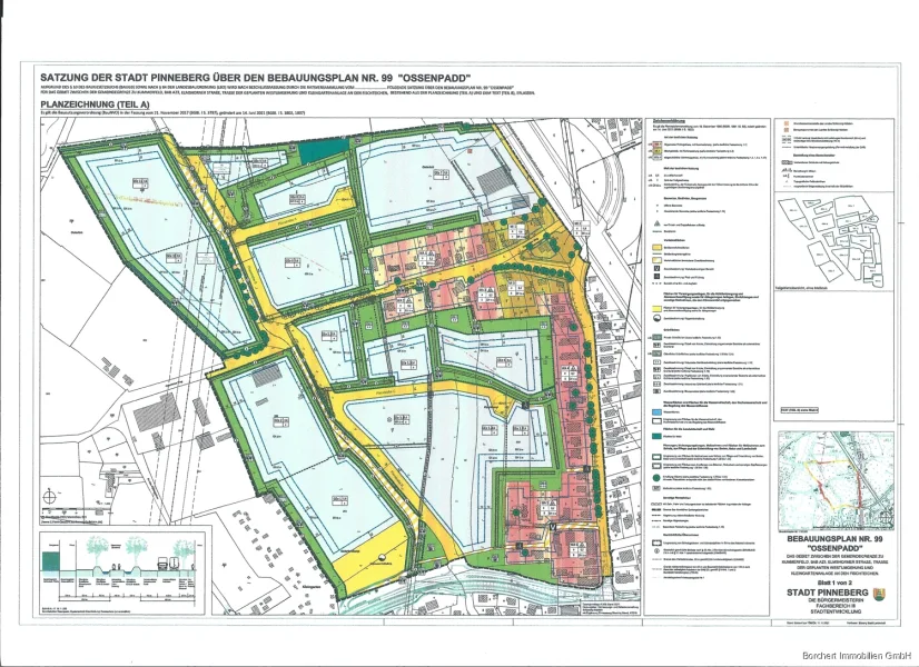 Planzeichnung Bebauungsplan Nr. 99 Entwurf 