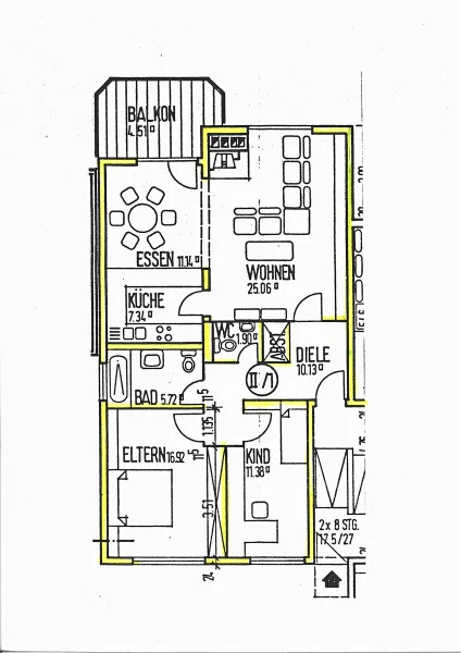 Grundriss der Wohnung