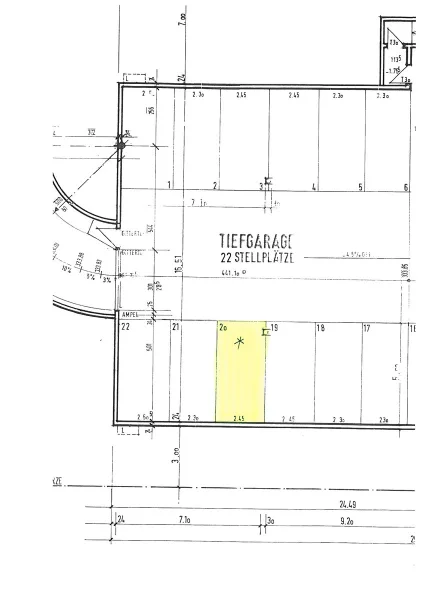 Grundriss Tiefgarage