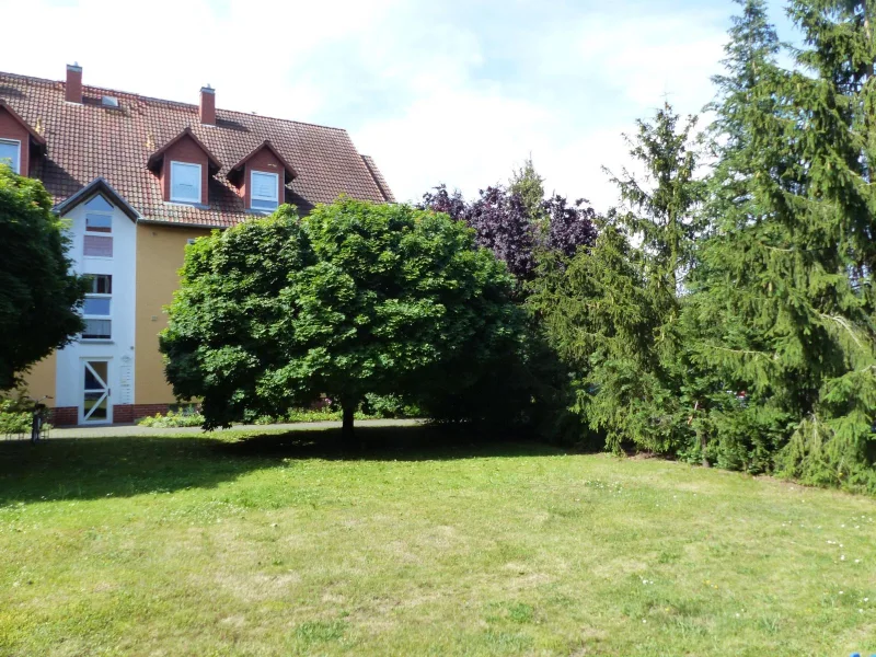 Blick vom Balkon - Wohnung mieten in Schildau - Gemütliche Einraumwohnung in Sitzenroda/Schildau mit Einbauküche - ideale Seniorenwohnung