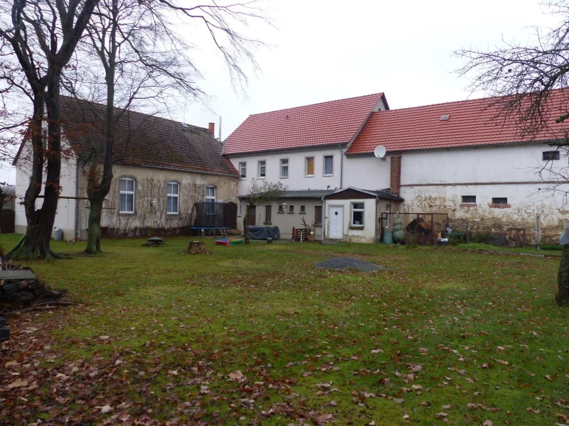 Objektansicht vom Garten  - Haus kaufen in Wermsdorf - Bauernhaus mit großzügiges Grundstück in der Gemeinde Wermsdorf sucht neuen Hausherren