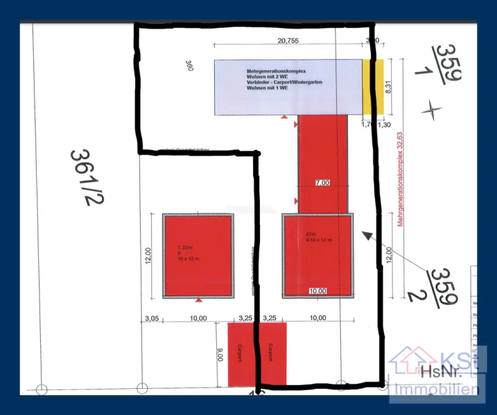 Vorschlag 1. Planhaus mit Scheune - Haus kaufen in Markkleeberg / Zöbigker - Exklusives 1.350 m² Grundstück in Markkleeberg mit projektiertem Wohnhaus und umbaubarer Scheune