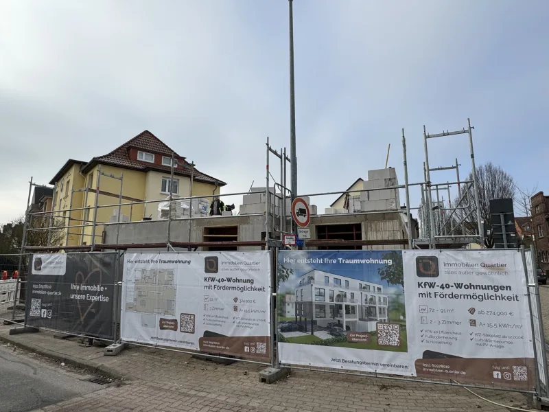 Baufortschritt Februar 25 - Haus kaufen in Hameln - Ihr neues IMMOBILIEN QUARTIER: Energieeffizienter KfW-40 Neubau mit 7 barrierefreien Wohneinheiten