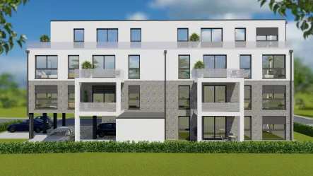 Hausansicht - Wohnung kaufen in Hameln - Ihr neues IMMOBILIEN QUARTIER: Barrierefreie & energieeffiziente KfW-40-Wohnung mit Förderung!