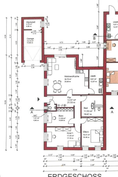 Grundriss 7a mit Garage