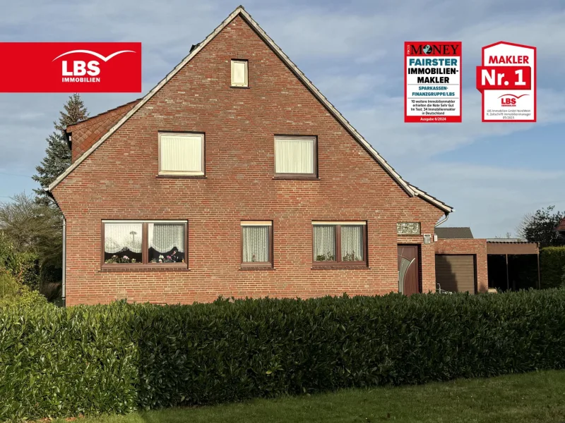 Hausansicht Süd - Haus kaufen in Nordenham - Einfamilienhaus mit großem Potenzial für Ihr neues Zuhause!