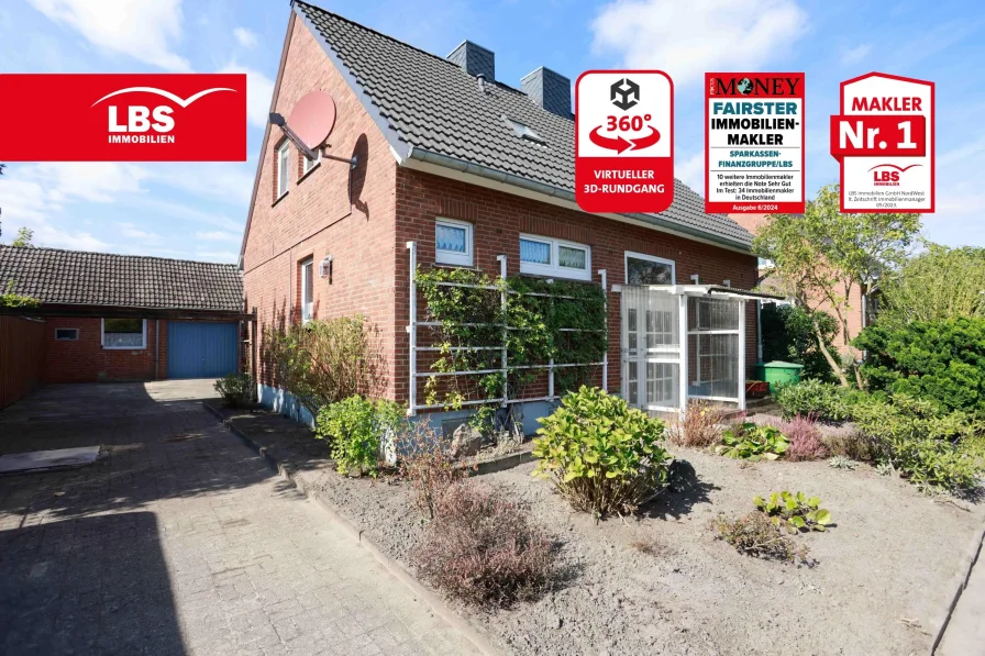 Einfahrt zur Garage - Haus kaufen in Vögelsen - Courtagefrei! Familienhaus mit Garage und großem Garten.