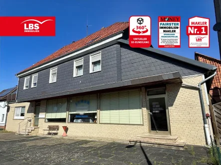 Außenansicht Vorderseite - Haus kaufen in Herzberg - Kapitalanleger aufgepasst - MFH mit 4 Wohneinheiten und Potential