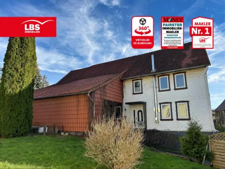 Vorderansicht - links - Haus kaufen in Osterode - Einfamilienhaus mit 123 m², idyllischem Garten und Ausbaupotential