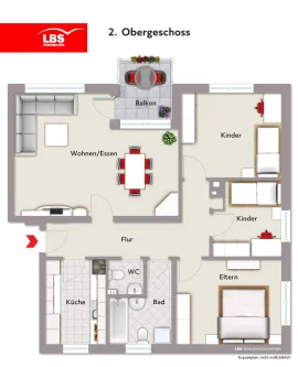 Grundriss Dachgeschoss - Wohnung kaufen in Barnstorf - RENDITESTARK!! 90m² , 4 Zimmer Eigentumswohnung in 49406 Barnstorf