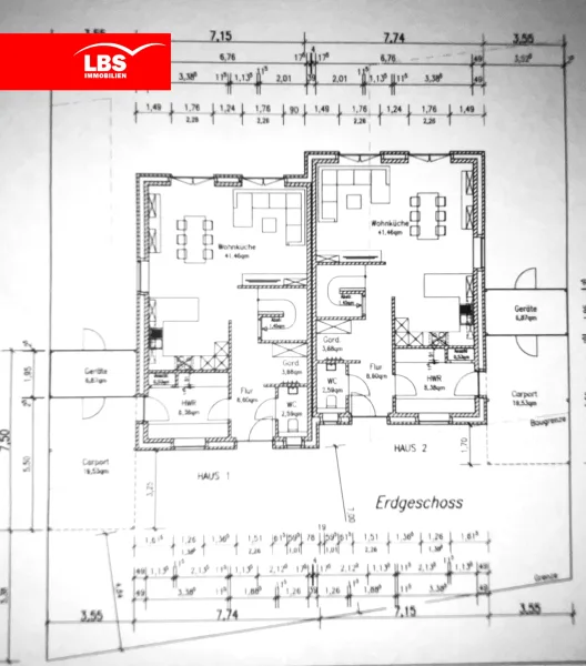 Grundrisse EG Haus 2 Haushälfte 1 / 2