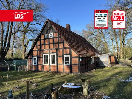 Gartenseite - Haus kaufen in Drentwede - Charmantes Fachwerkhaus in ländlicher Lage!