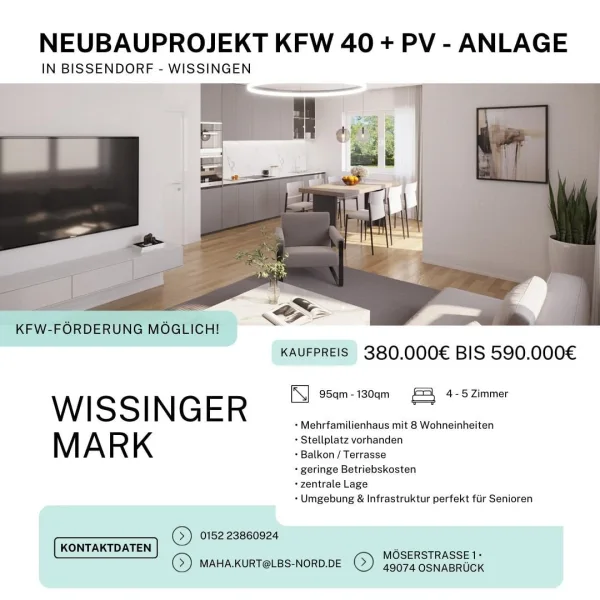 Wissinger Mark - Wohnung kaufen in Bissendorf - Komfortables & energieeffizientes Wohnen in bevorzugter Lage von Bissendorf