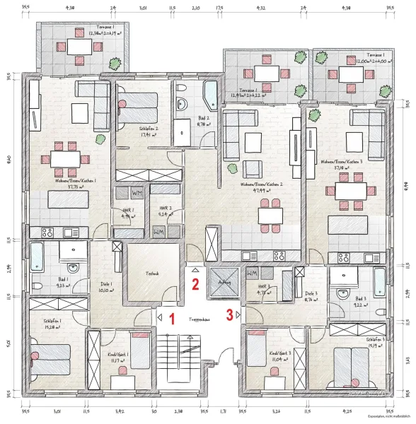 WE1 - Wohnung kaufen in Osnabrück - Neubau KFW40 Wohnungen in Osnabrück Lüstringen
