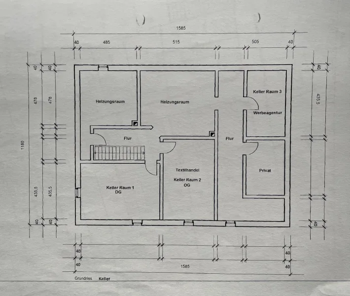 Grundriss Keller