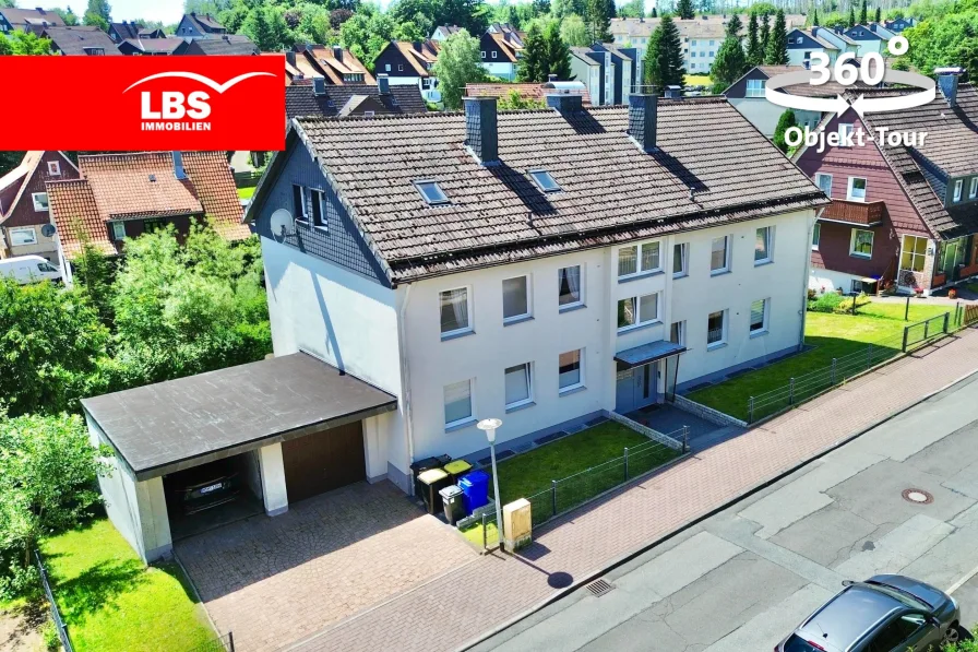 Nord-/Ostansicht - Haus kaufen in Braunlage - Teilsaniertes MFH ohne Sanierungsstau im Luftkurort Braunlage!