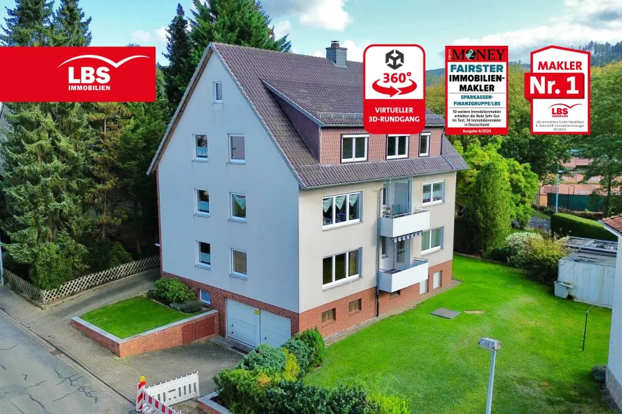 Nord-/Westansicht - Haus kaufen in Seesen - Gepflegte Kapitalanlage mit 3 WE in beliebter Wohnlage von Seesen!