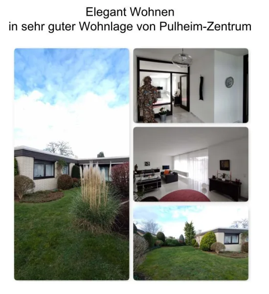  - Haus kaufen in Pulheim - Traumhafter Garten, schicker Bungalow | 4,5 Zi., Kü., D., Bad, Gäste-WC, ca. 132 m² Wfl., voll unterkellert