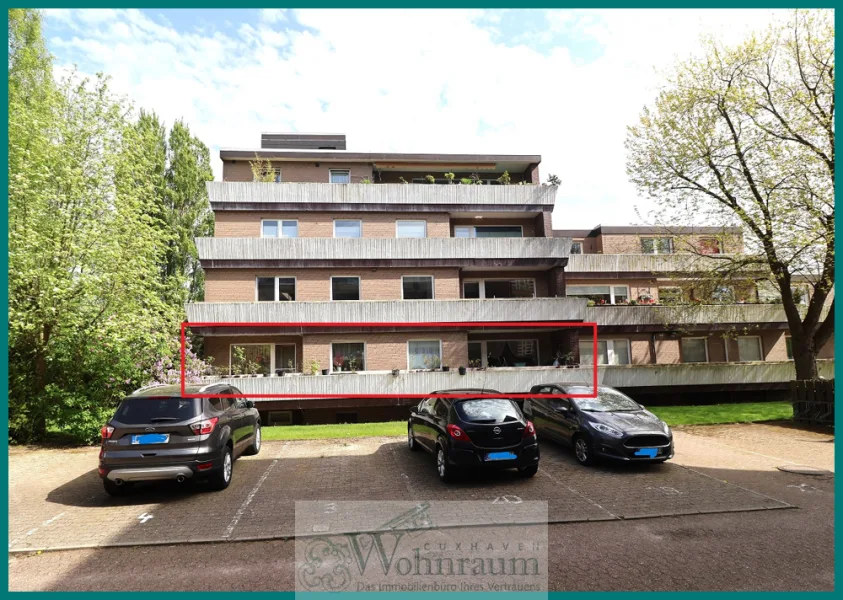 Blick auf die Südseite - Wohnung kaufen in Cuxhaven - Eigentumswohnung in zentraler Lage mit sehr großem Balkon.