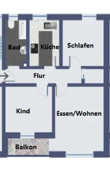 Grundriss Wohnung Typ 2 - Wohnung kaufen in Burglengenfeld - PROVISIONSFREI - DIREKT VOM EIGENTÜMER!!! -Kapitalanlage oder Selbstnutzung (nur mit Eigenbedarf mgl. !)