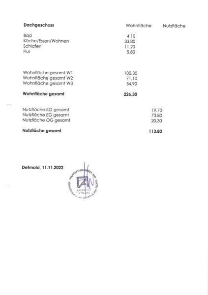 Wohn- und Nutzflächenberechnung