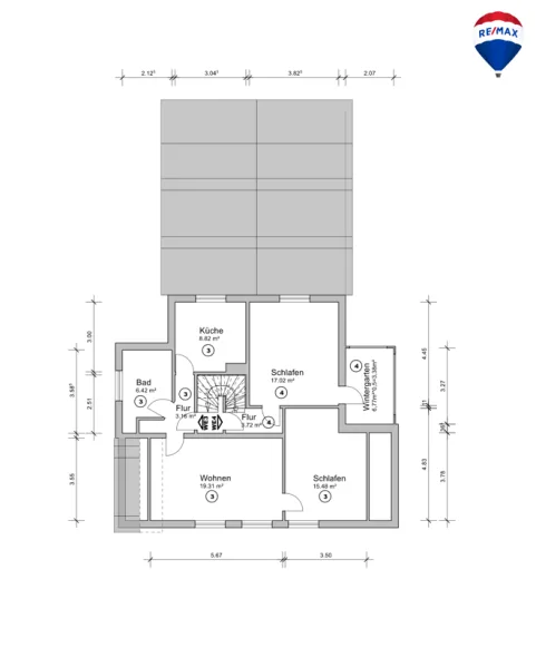 Grundriss Wohnung 3 und 4