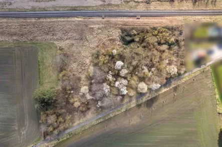 Luftbild - Grundstück kaufen in Klein Oschersleben - "Naturnahes Grundstück am Bahnhof: Raum für Ihre Träume"