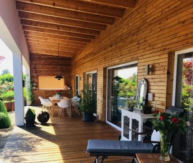 Terrasse im Süden - Haus kaufen in Mitterfels - Ihr Traumhaus in Mitterfels - Moderner Bungalow in ruhiger Toplage