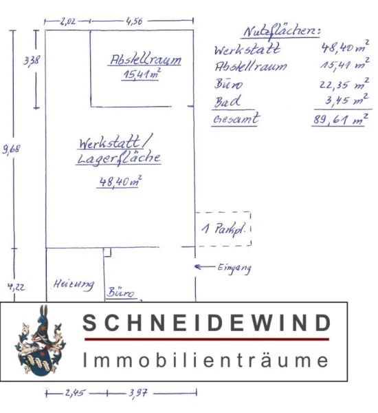 Grundriss der Werkstatt