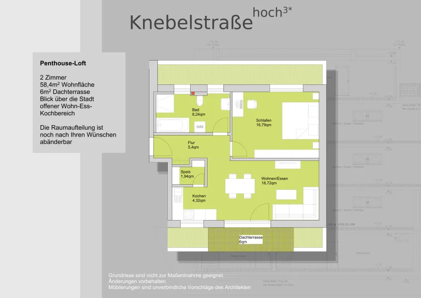  - Wohnung kaufen in Nürnberg - *NEUBAU* Penthouse-Wohnung, 2 Zimmer mit großer Dachterrasse - individuelle Raumaufteilung - 5% Steuersonderabschreibung, KfW-Förderung plus Kinderzuschuss