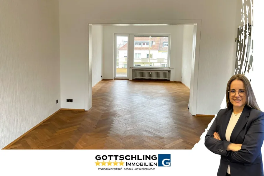 Titelbild - Wohnung mieten in Essen - schöne Altbau Wohnung mit 2 luftigen Zimmer im Essener Süden mit großem Balkon