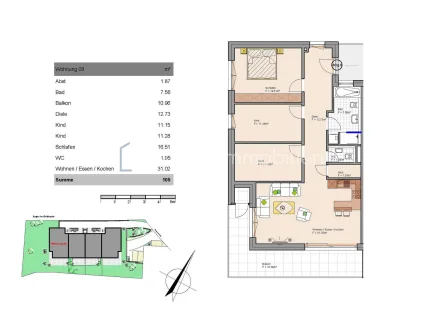 Entensee_Whg_08_Expose - Wohnung kaufen in Rückersdorf - Zeit zu zweit! Ihre Neubau-ETW 4 ZKB, Terrasse + großer Balkon können Sie noch selbst mit planen!