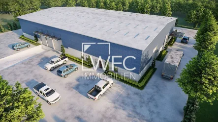 Visualisierung außen - Halle/Lager/Produktion mieten in Feuchtwangen - Moderne Neubauhalle nach Ihren Vorstellungen - nahe des Autobahn-Kreuz A6 / A7