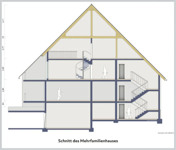 Gebäudeschnitt des Hauses