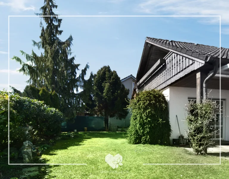 Sonnige, überdachte Terrasse - Haus mieten in Aystetten - 3,5-ZIMMER-GARTENWOHNUNG IN AYSTETTEN