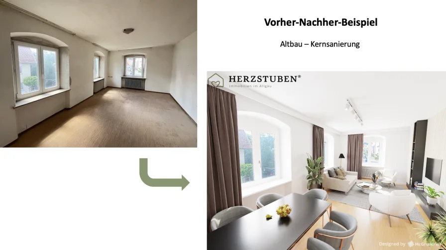 Vorher-Nachher-Beispiel Altbau