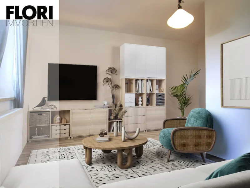 Flori Immobilien - Wohnung kaufen in Augsburg - Gemütliche 3-Zimmer-Wohnung mit Gartenanteil