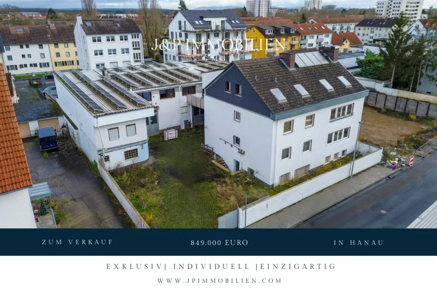 Titelbild Vorlage (81) - Haus kaufen in Hanau - Wohn & Gewerbekombi! Energetisches MFH (290qm) mit Gewerbeeinheit (570qm) - je voll unterkellert