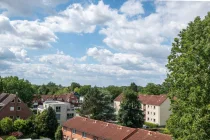 Weitblick vom Balkon ins Grüne