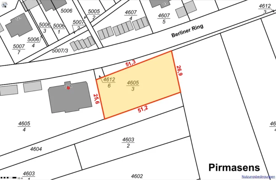 Lageplan_SW_4605-3_Maße