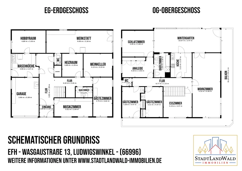 Schematischer Grundriss EG und OG