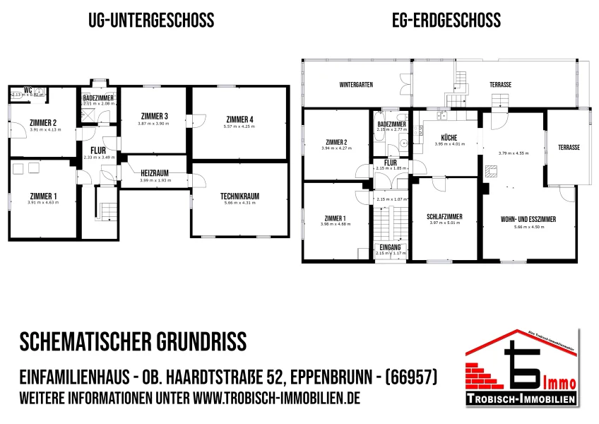 Schematischer Grundriss - Eppenbrunn - UG und EG