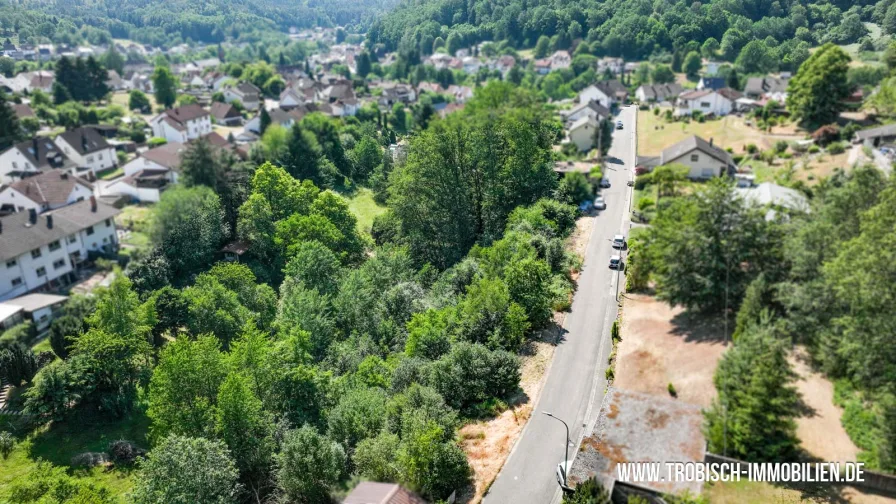 Blick von oben auf die Straße