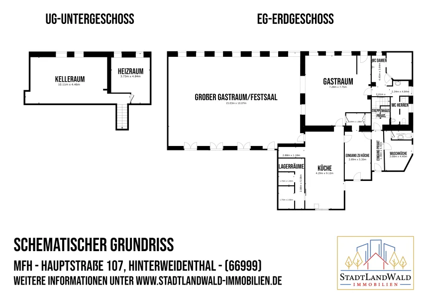 Schematischer Grundriss  EG und UG