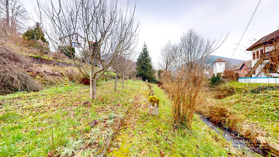 Garten mit Bachlauf