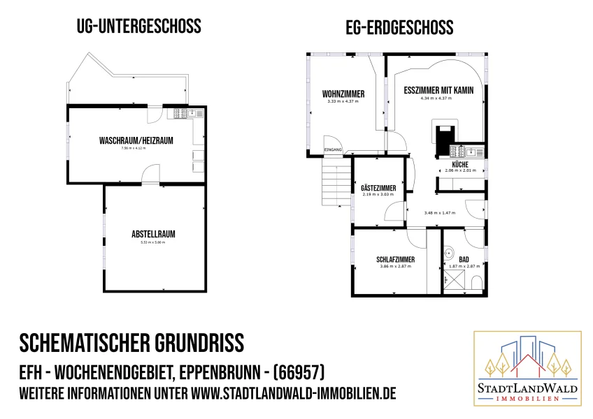 Schematischer Grundriss - Eppenbrunn Ferienhaus