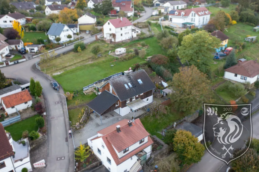 Luftaufnahme  - Haus kaufen in Sontheim Brenz/ Bergenweiler - Kernsaniertes Einfamilienhaus mit Einliegerwohnung in Sontheim/Bergenweiler